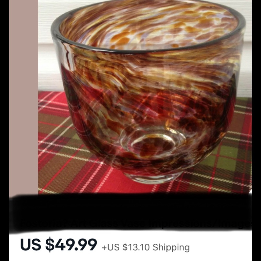 FOSTORIA IMPRESSION GLASS VASE - Picture 2 of 7